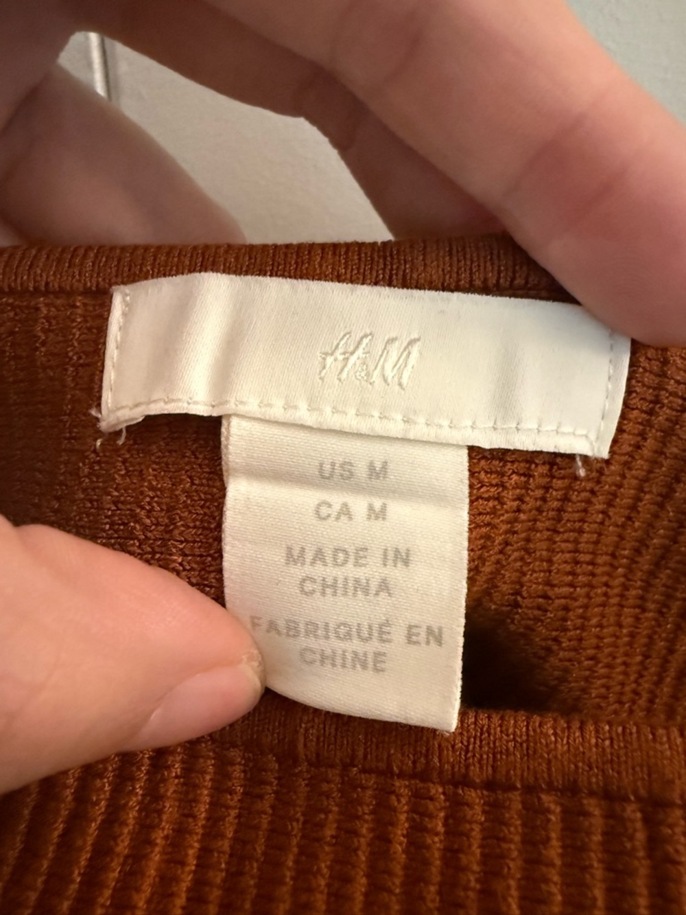 H&M Ribbed Square-Cut Tank Top - Rust - Picture 2 of 6